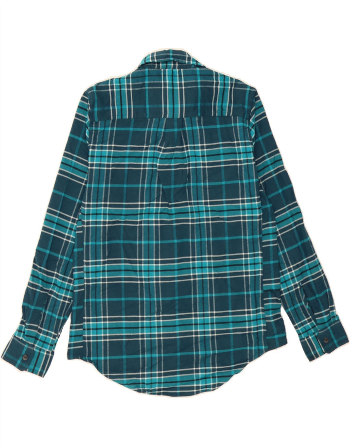 EDDIE BAUER Womens Flannel Shirt UK 10 Small Blue Check Polyester Vintage Eddie Bauer and Second-Hand Eddie Bauer from Messina Hembry 