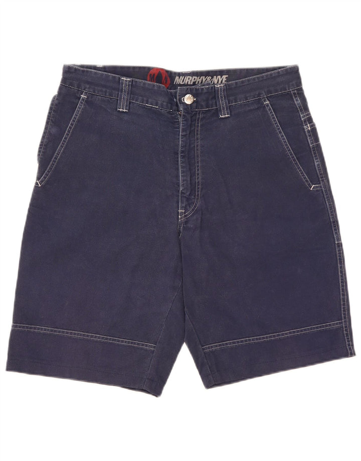 Murphy & Nye Short Chino Homme W34 Large Bleu Marine Coton