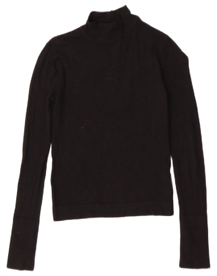 Zara Pull col roulé pour femme UK 10 Small Noir Viscose