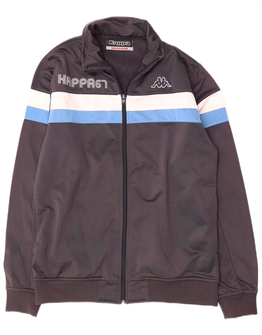 Kappa Veste de Survêtement Graphique Homme Gris Moyen Polyester Colorblock