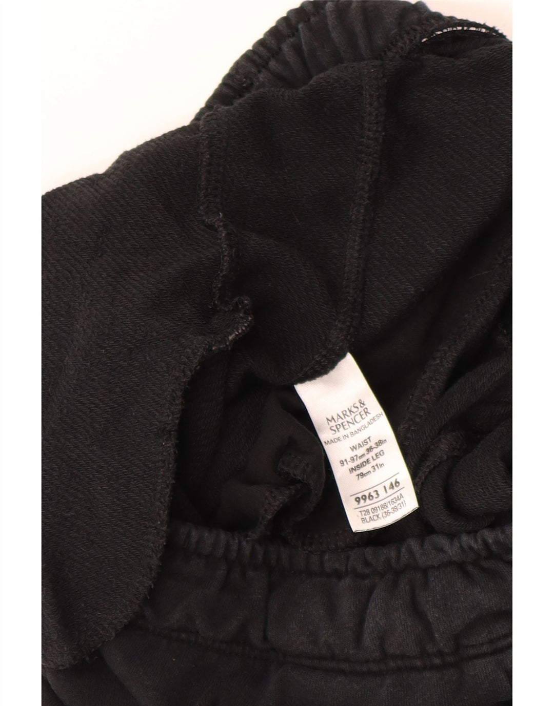 Marks & Spencer Pantalon de survêtement pour homme XL Noir Coton