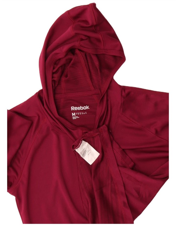 Reebok Haut à capuche à manches longues pour homme en polyester bordeaux moyen