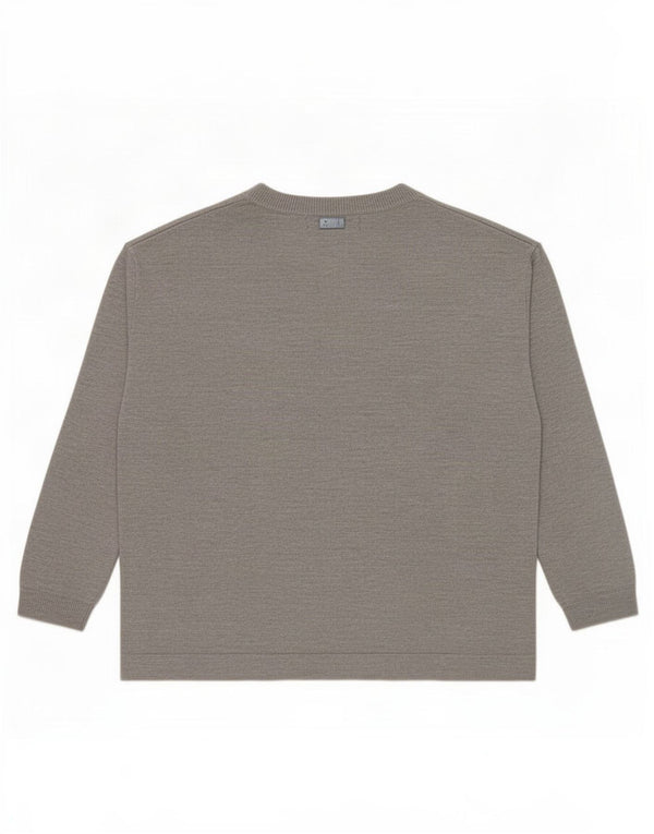 Marks & Spencer Pull surdimensionné à col en V pour femme UK 10 Petit Gris