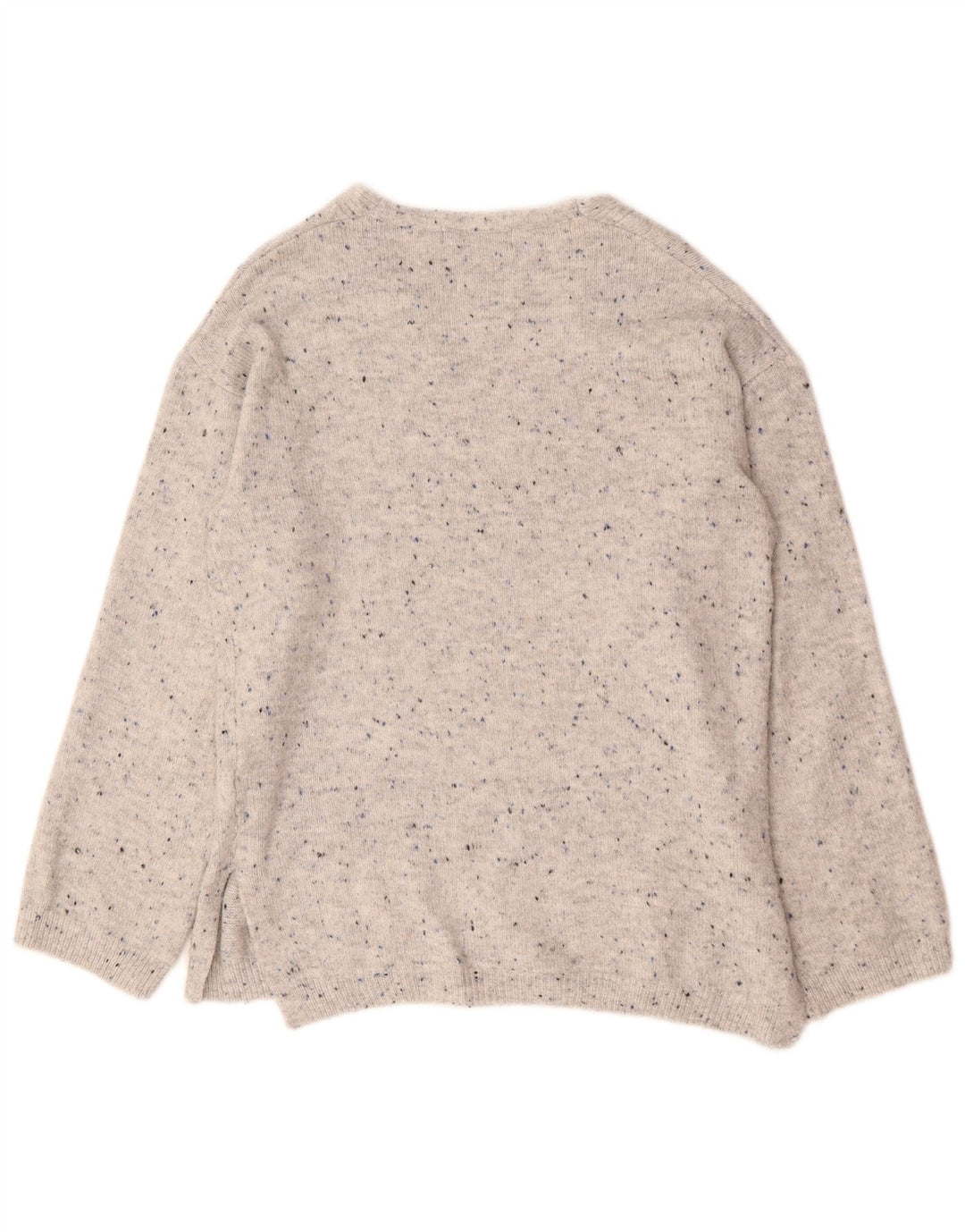 Marks & Spencer Pull col en V pour femme UK 10 Petit gris moucheté