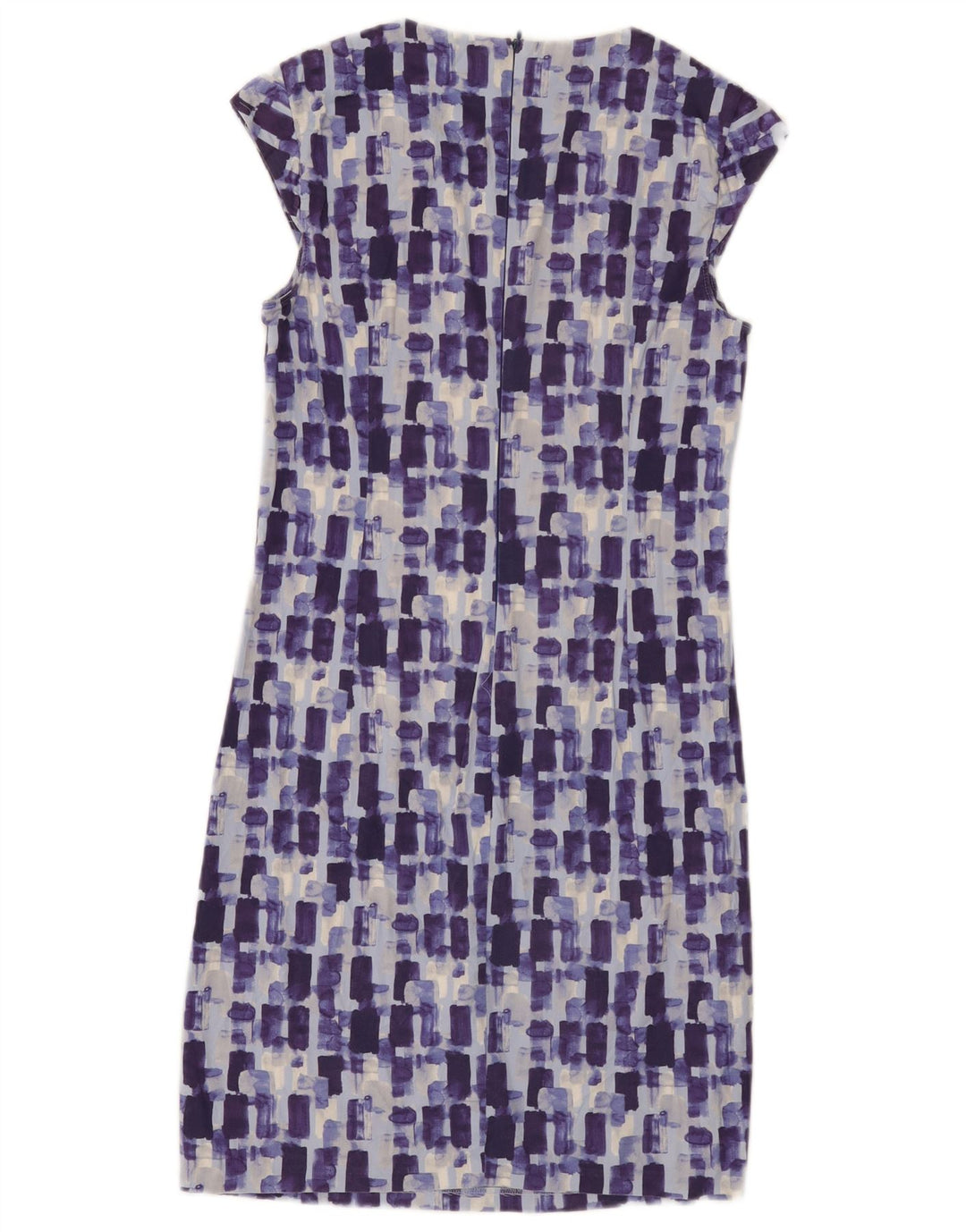 Benetton Robe fourreau pour femme UK 10 Petit coton à carreaux bleu