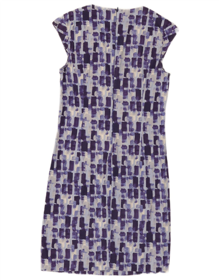 Benetton Robe fourreau pour femme UK 10 Petit coton à carreaux bleu