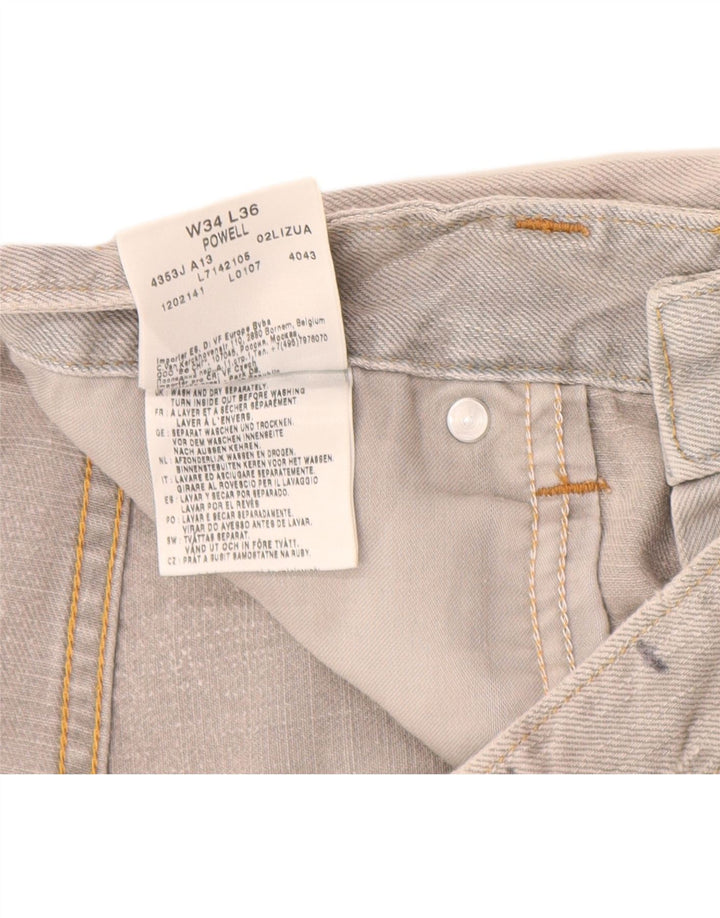 Lee Short Powell Denim W32 Homme Gris Moyen Coton