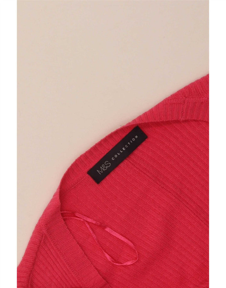 Marks & Spencer Pull cardigan ouvert pour femme UK 14 Large Rose