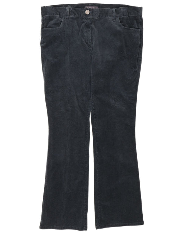 Marks & Spencer Womens High Waist Corduroy Trousers UK 16 Large W36 L31 Nav