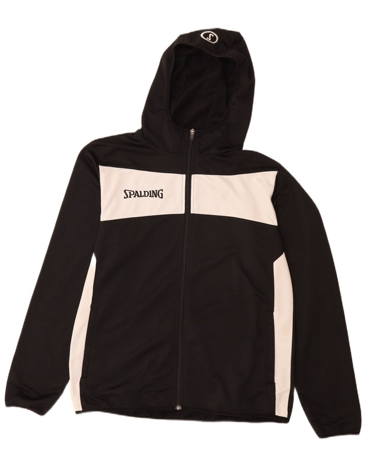 SPALDING Veste de survêtement à capuche pour homme Large Noir Colourblock