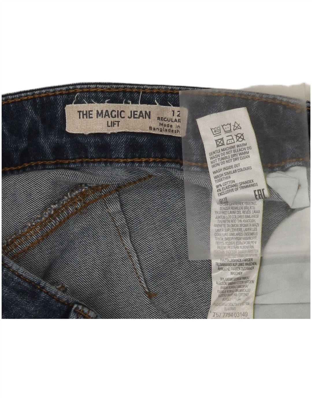 Marks & Spencer Jean slim régulier pour femme UK 12 Medium W30 L28 Bleu Coton