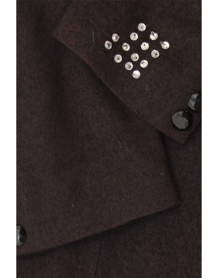 vintage Femme 1 Bouton Blazer Veste IT 46 Grand Noir