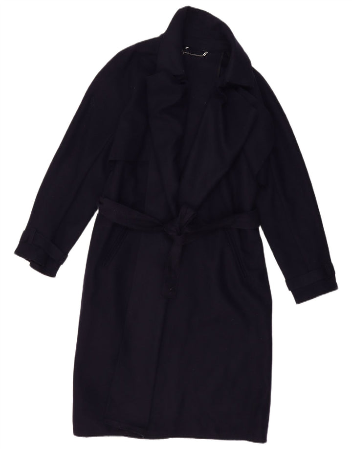 VINTAGE Manteau Femme UK 16 Grand Bleu Marine
