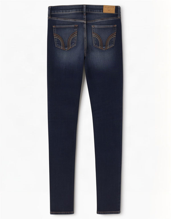 Hollister Jean skinny effet vieilli pour femme US 3 XS W26 L31 Bleu Coton