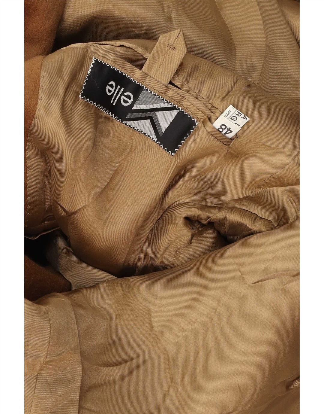 Elle Femme Manteau Croisé 2XL Laine Marron