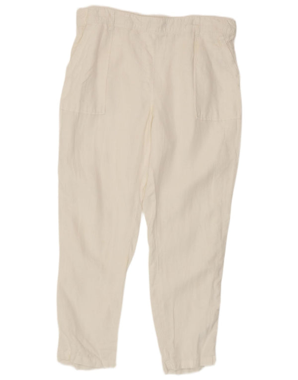 Marks & Spencer Pantalon décontracté fuselé pour femme UK 14 Medium W30 L26 Blanc
