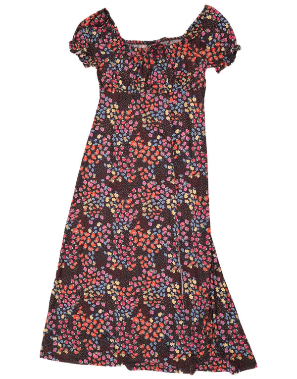 Lipsy Femme Robe Maxi UK 10 Petit Noir Floral Polyester