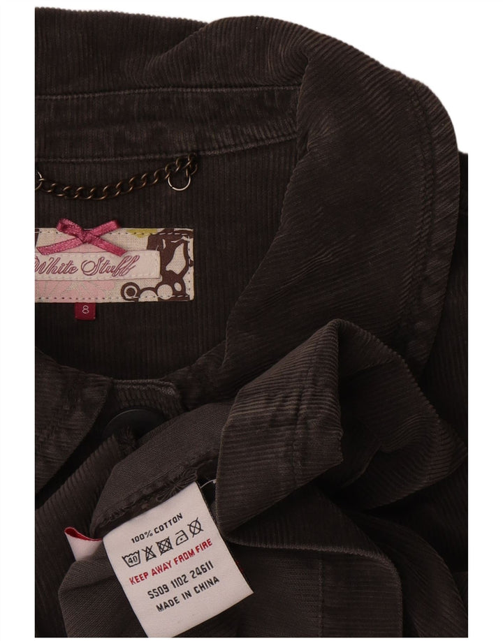 Veste en velours côtelé White Stuff pour femme UK 8 Small Gris Coton