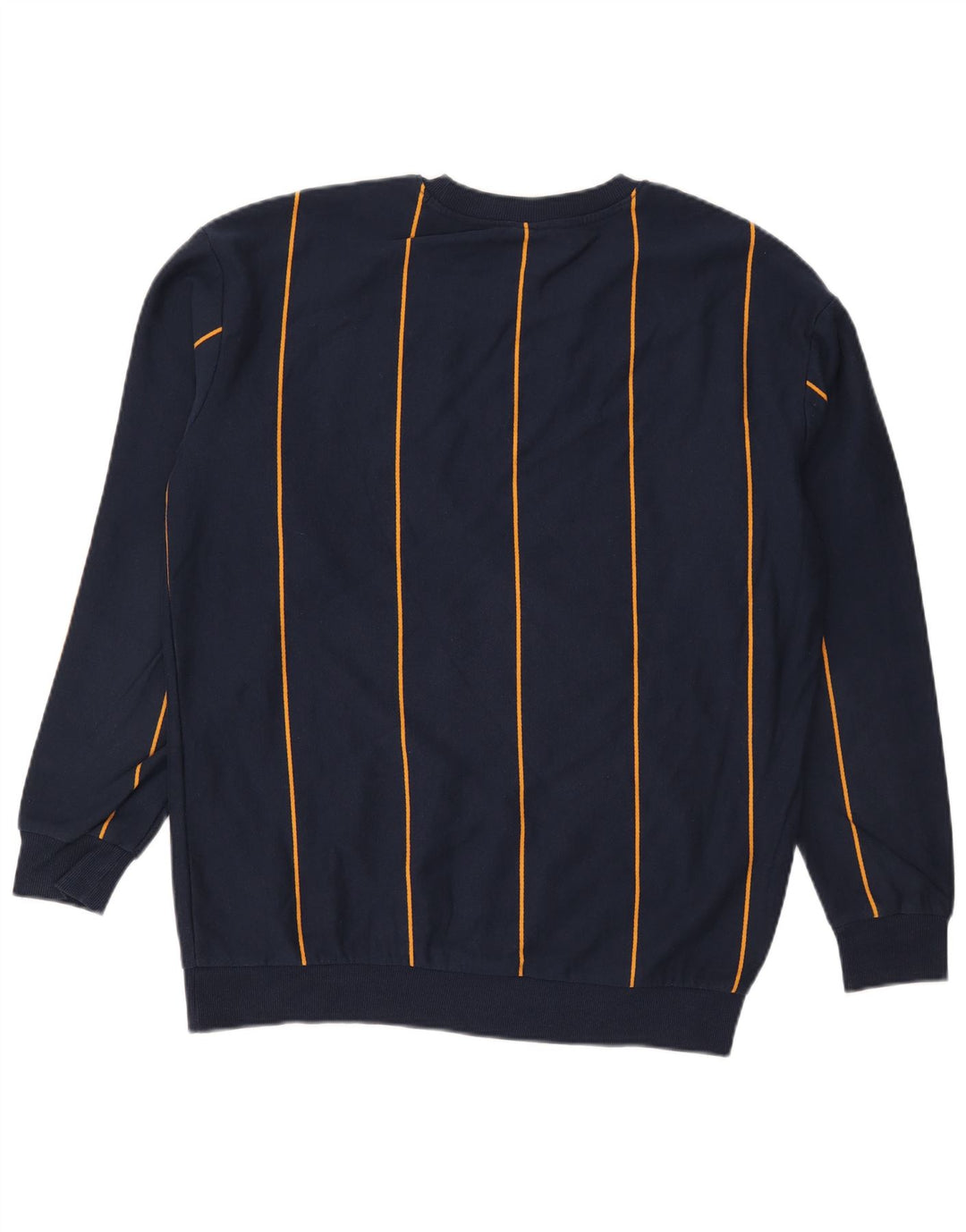 Zara Homme Sweatshirt Jumper Large Bleu Marine Rayé Coton