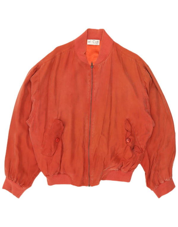 vintage Mens Bomber Jacket UK 40 Grande Soie Orange