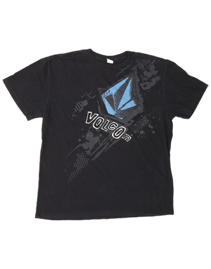 VOLCOM T-Shirt Graphique Homme Top XL Noir Coton