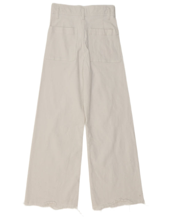 Zara Jean taille haute à jambe large pour femme EU 36 XS W26 L29 Blanc