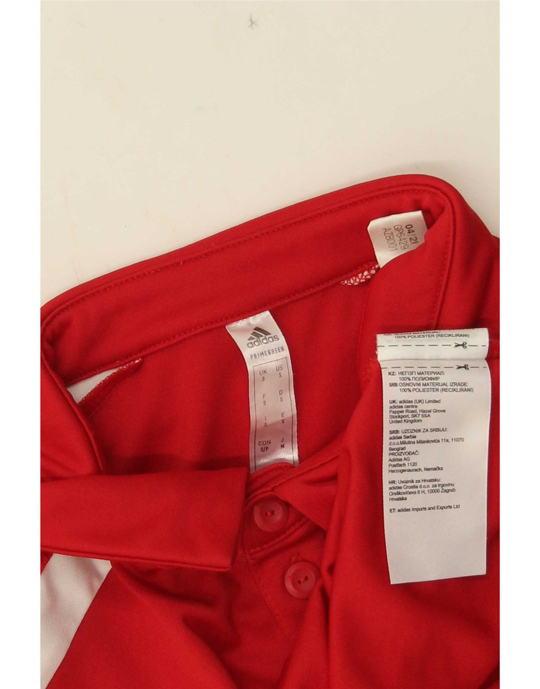 Adidas Homme Aeroready Graphic Polo Petit Rouge Colorblock Polyester