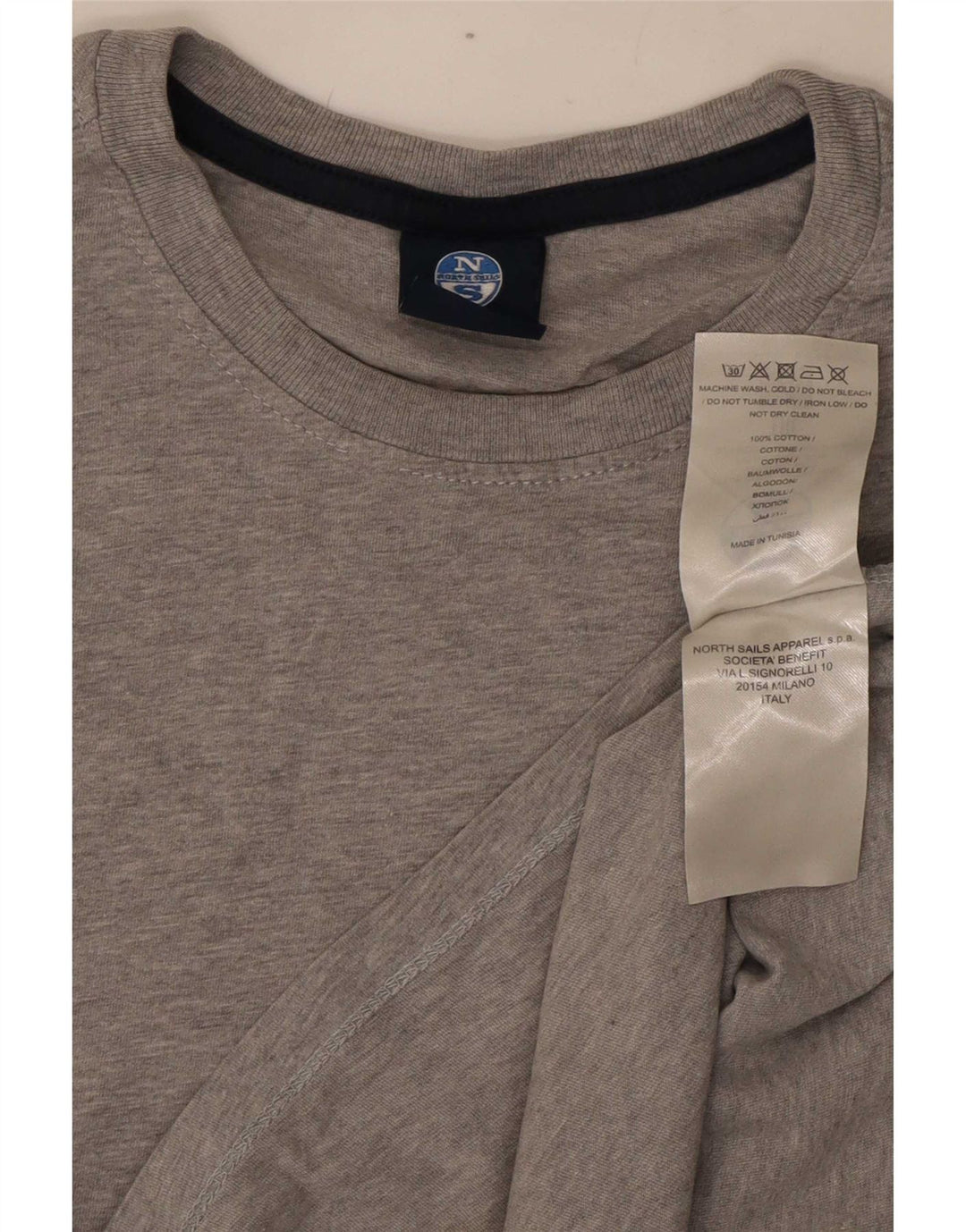 North Sails T-Shirt Homme Gris Moyen Moucheté Coton