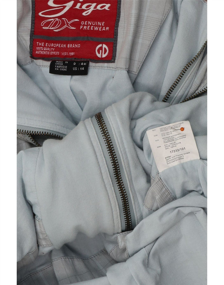 GIGA DX Veste bomber à capuche pour femme US 14 XL Bleu à carreaux Polyester