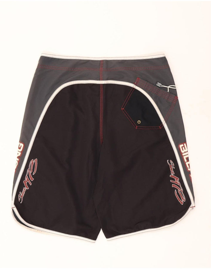 Billabong Short de bain graphique pour hommes Large Noir Colorblock Polyester