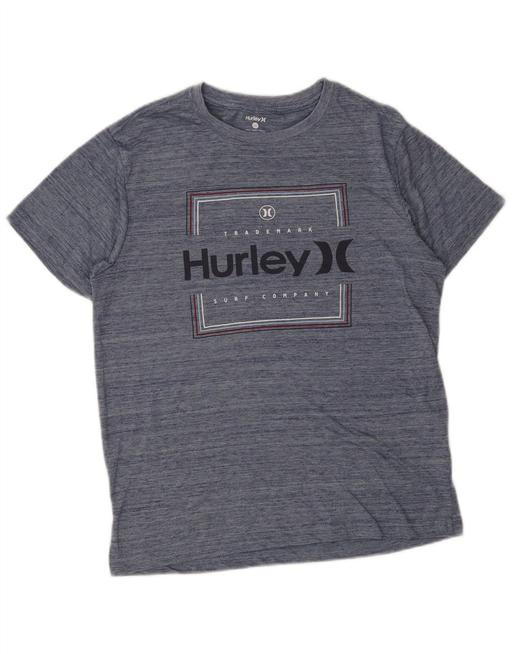 Hurley T-Shirt Graphique Homme Petit Bleu Marine Moucheté Polyester