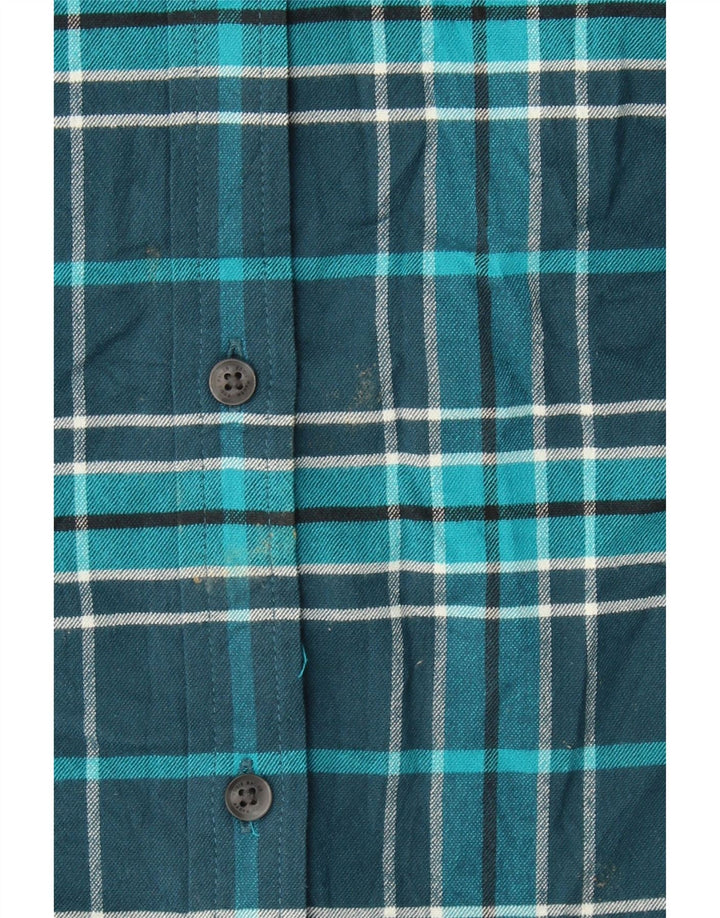 EDDIE BAUER Womens Flannel Shirt UK 10 Small Blue Check Polyester Vintage Eddie Bauer and Second-Hand Eddie Bauer from Messina Hembry 