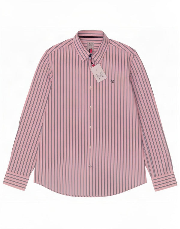 Crew Clothing Chemise coupe classique pour homme en coton rayé rose