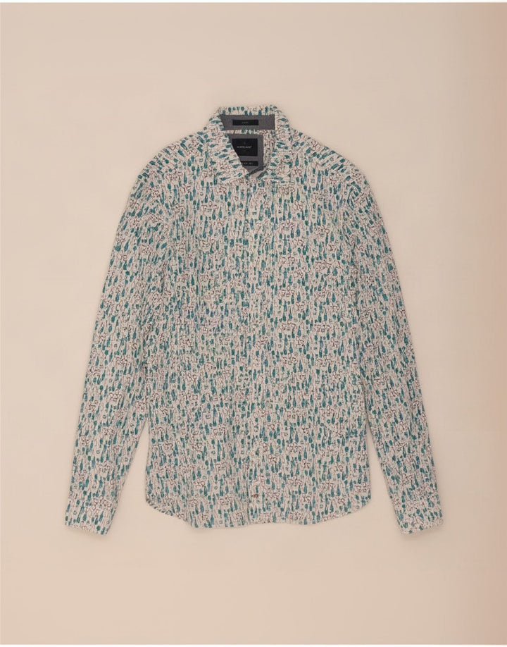 Chemise Slim Fit à motif abstrait homme White Stuff petit bleu en coton