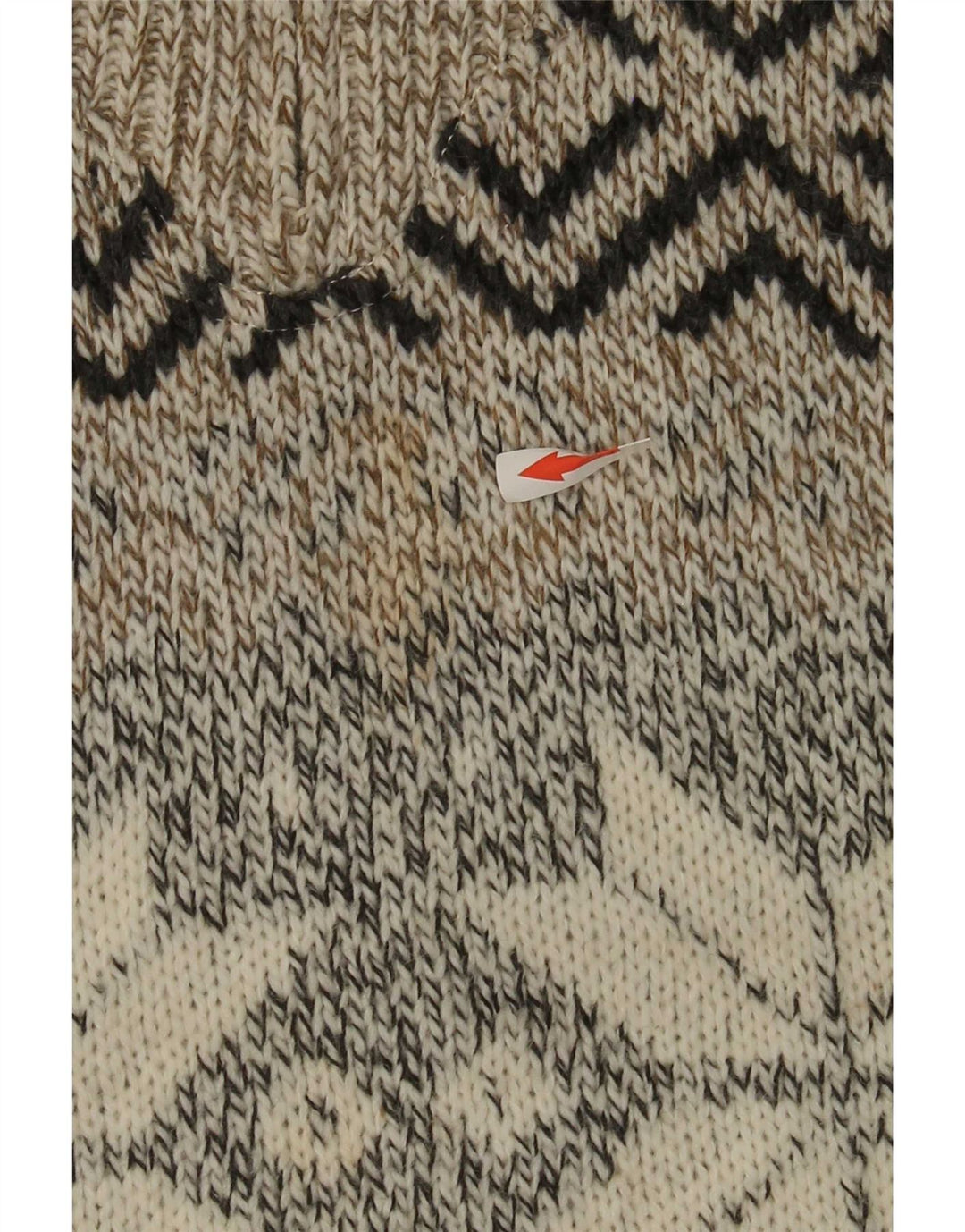 C&A Pull Canda Zip Neck Homme Beige Fair Isle Acrylique