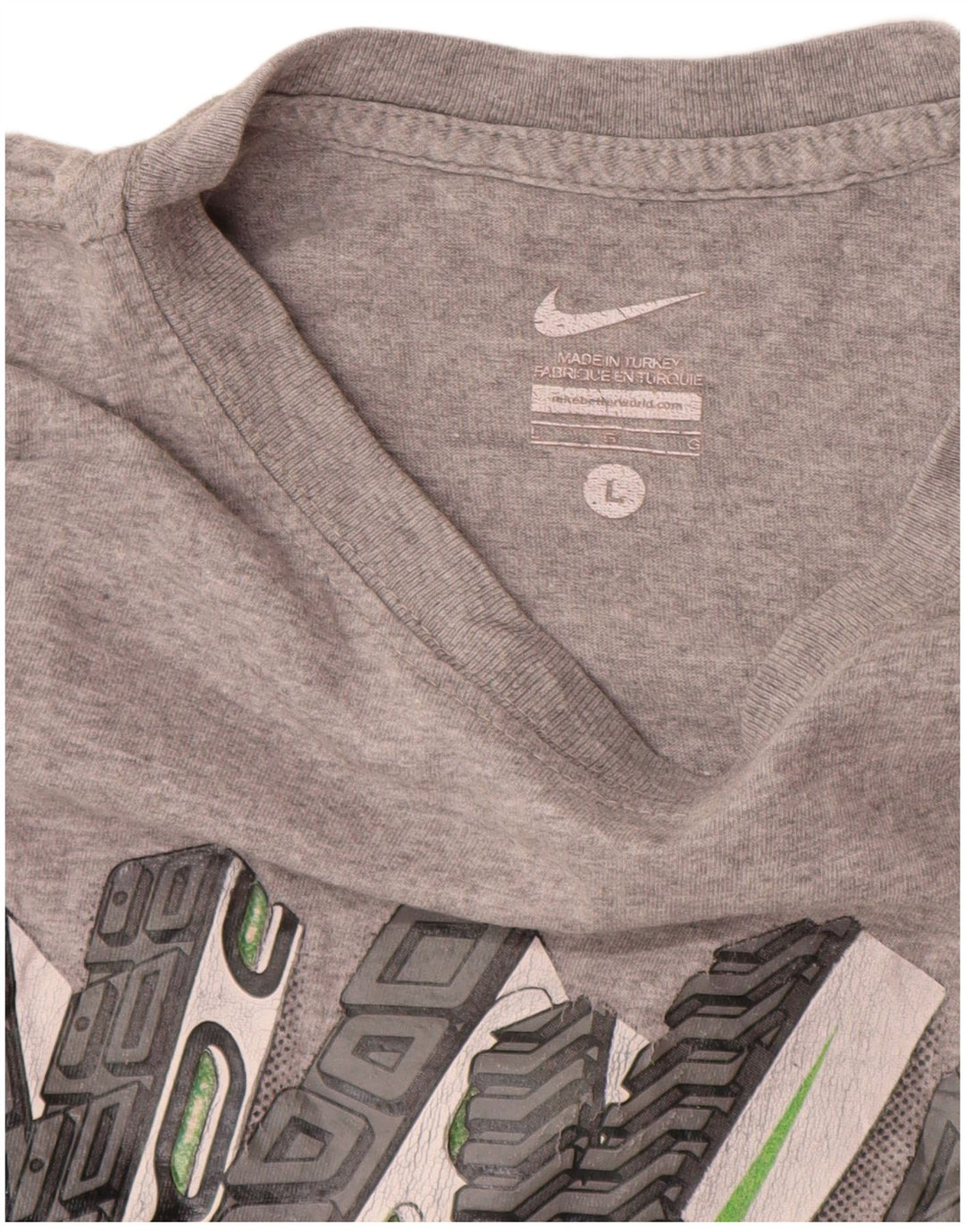Nike T-shirt graphique pour homme, grand, gris moucheté