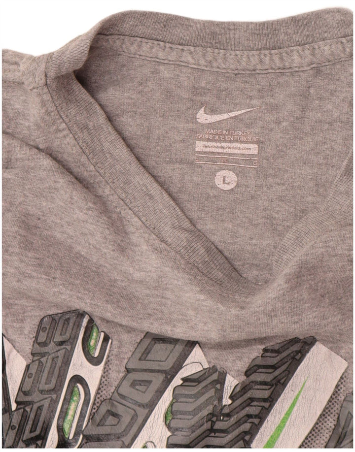 Nike T-shirt graphique pour homme, grand, gris moucheté