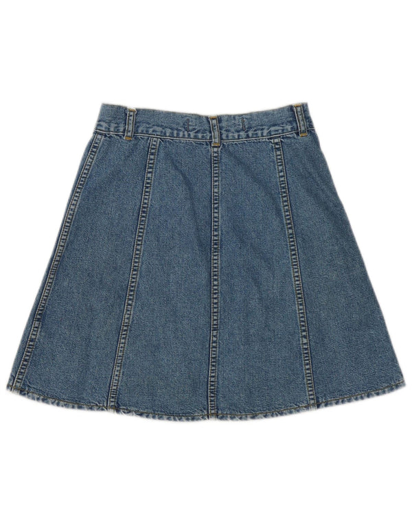 Crown Womens Denim Skirt W27 Small Blue Cotton
