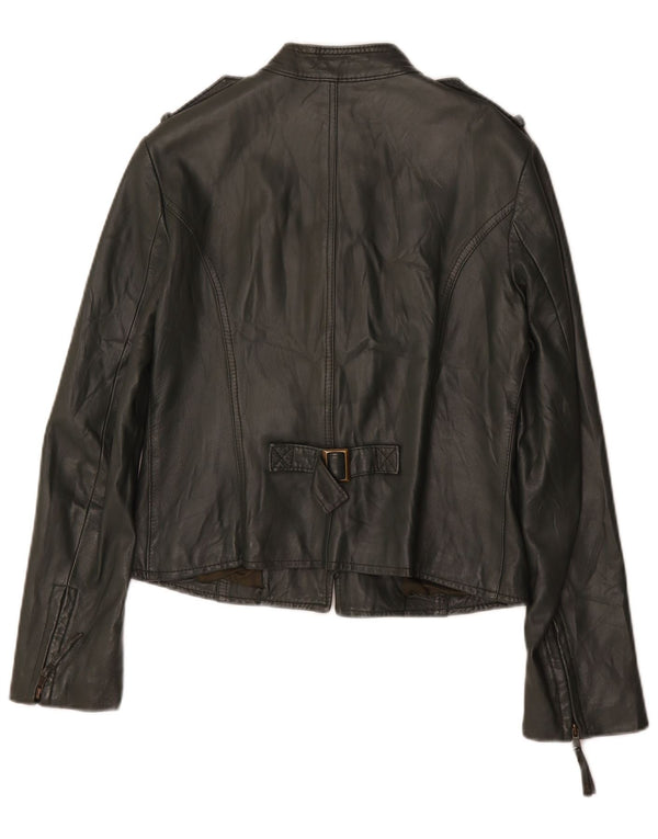 Sasch Veste en cuir militaire pour femme UK 14 Large Vert