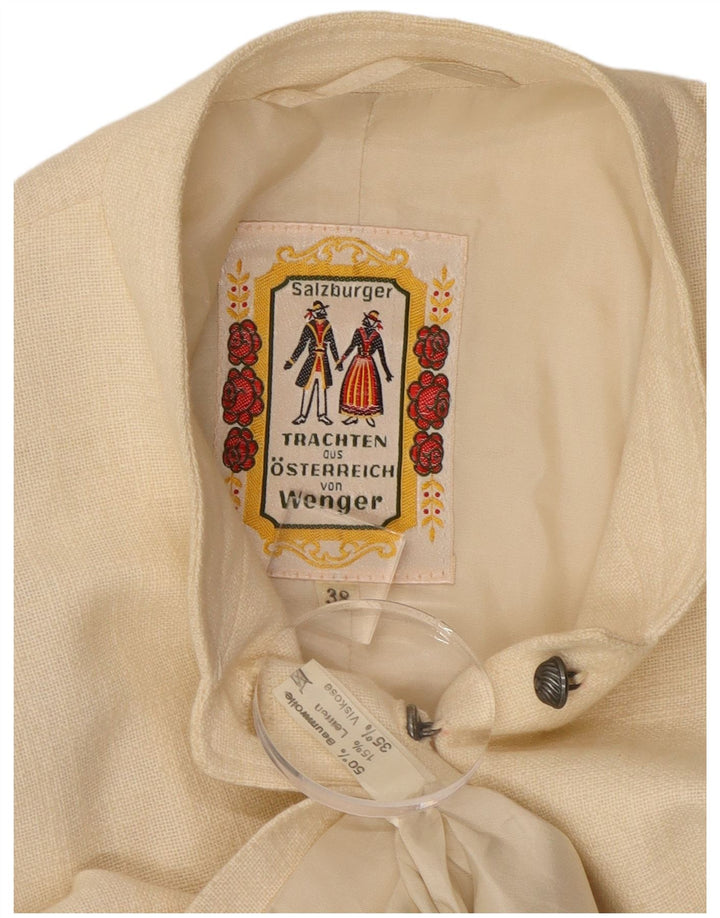 Salzbourger Veste blazer courte à 9 boutons pour femme EU 38 en coton blanc cassé moyen