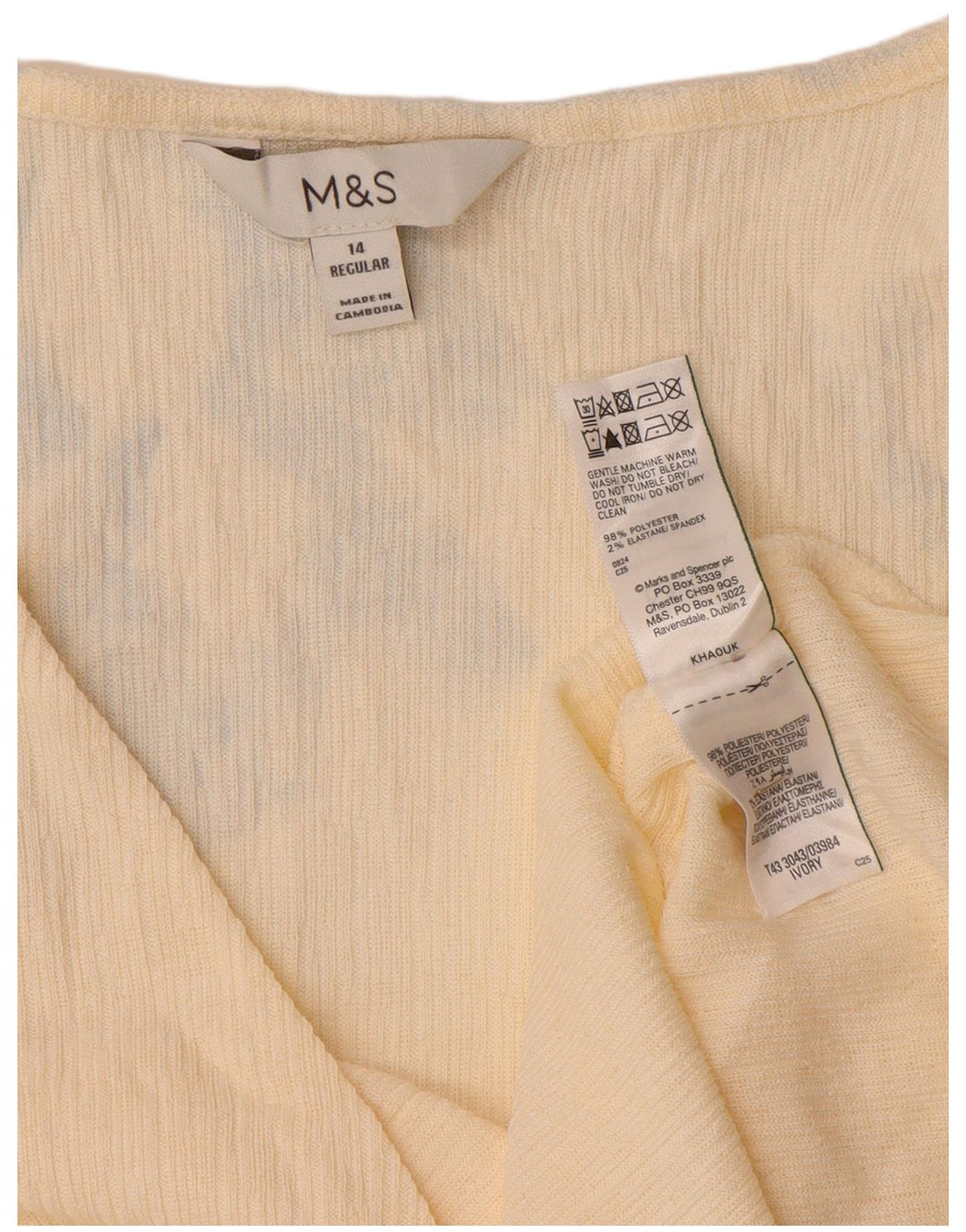 Marks & Spencer Chemisier à manches longues pour femme UK 14 Beige moyen Polyester