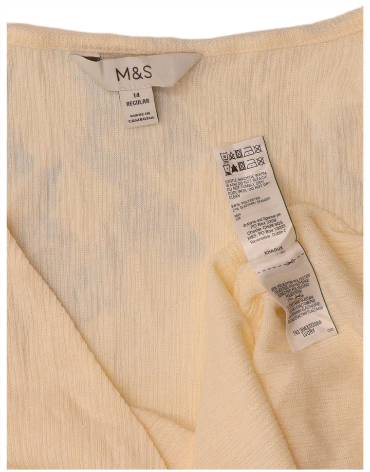 Marks & Spencer Chemisier à manches longues pour femme UK 14 Beige moyen Polyester