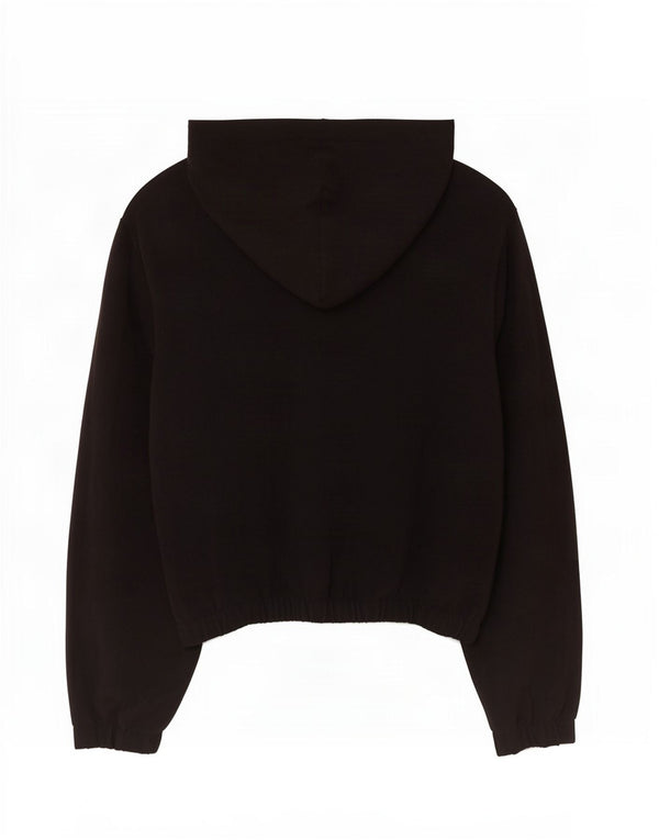 Zara Pull à capuche pour femme UK 44 Medium Noir Polyester