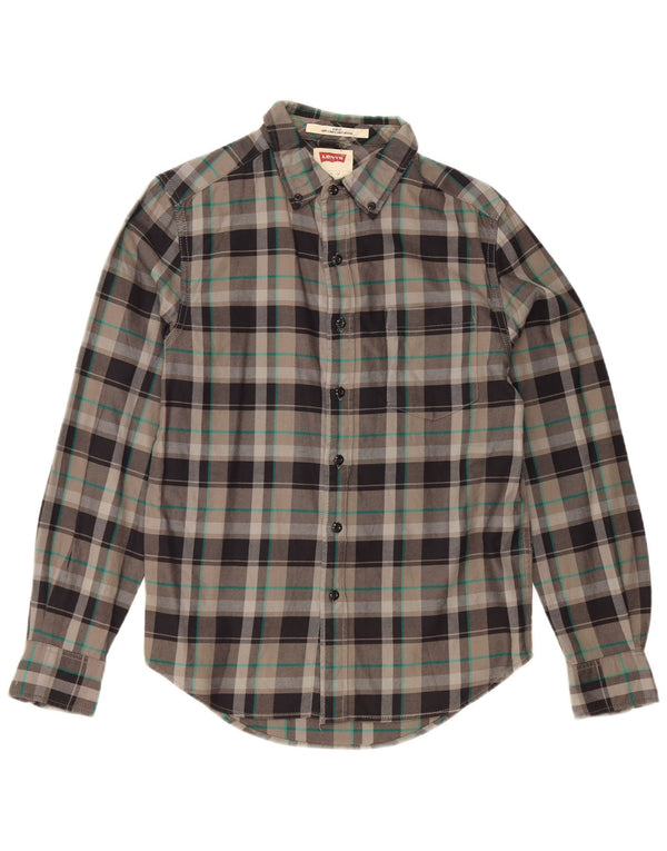 Levi's Chemise Slim Fit Flannel Homme Gris à Carreaux Coton