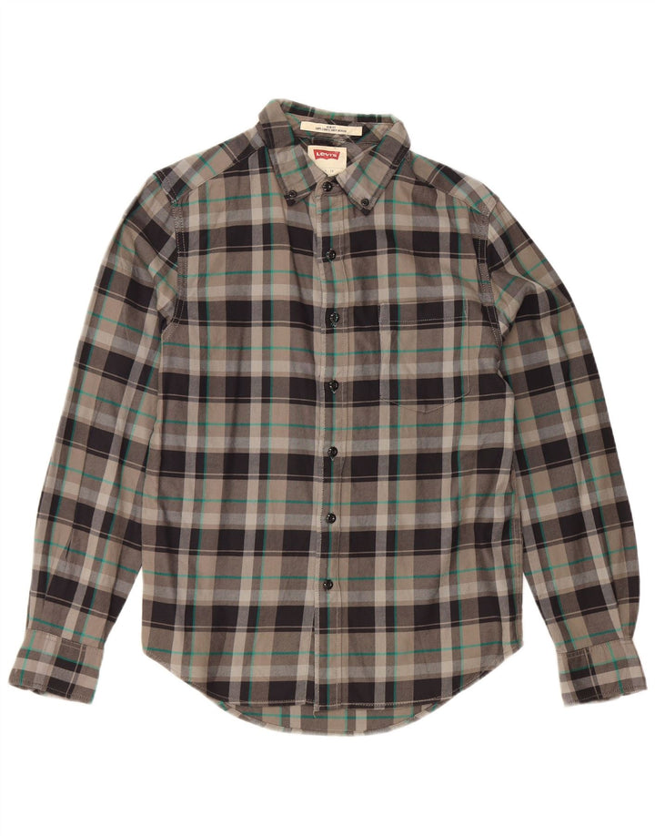 Levi's Chemise Slim Fit Flannel Homme Gris à Carreaux Coton