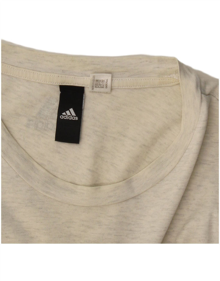 Adidas T-shirt graphique pour femme UK 12 Gris moyen