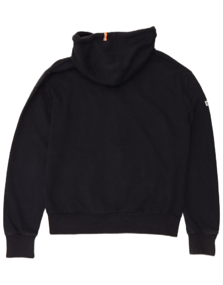 SUPERDRY Pull à capuche zippé pour hommes, grand coton bleu marine