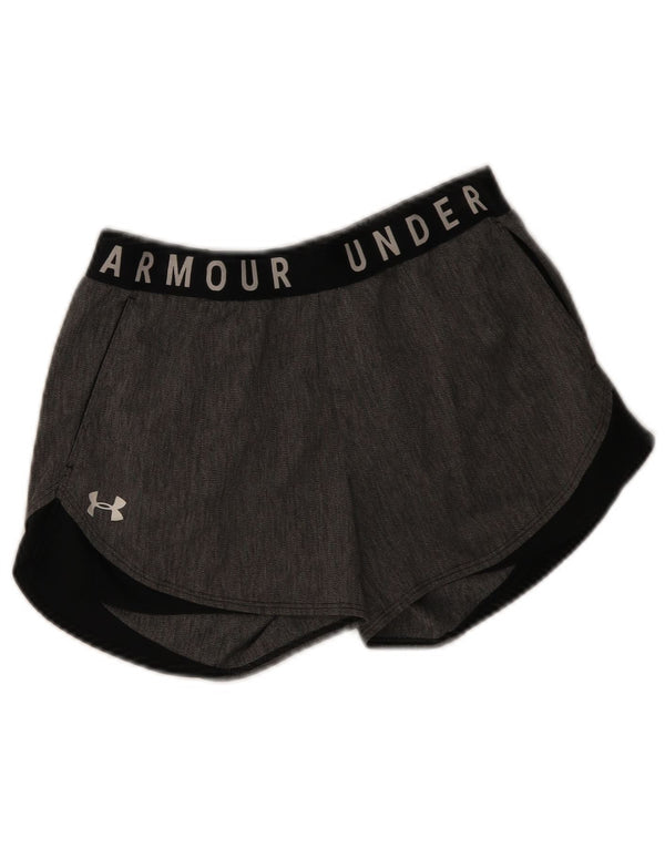 Under Armour Short de sport Heat Gear pour femme UK 14 Gris moyen Colourblock