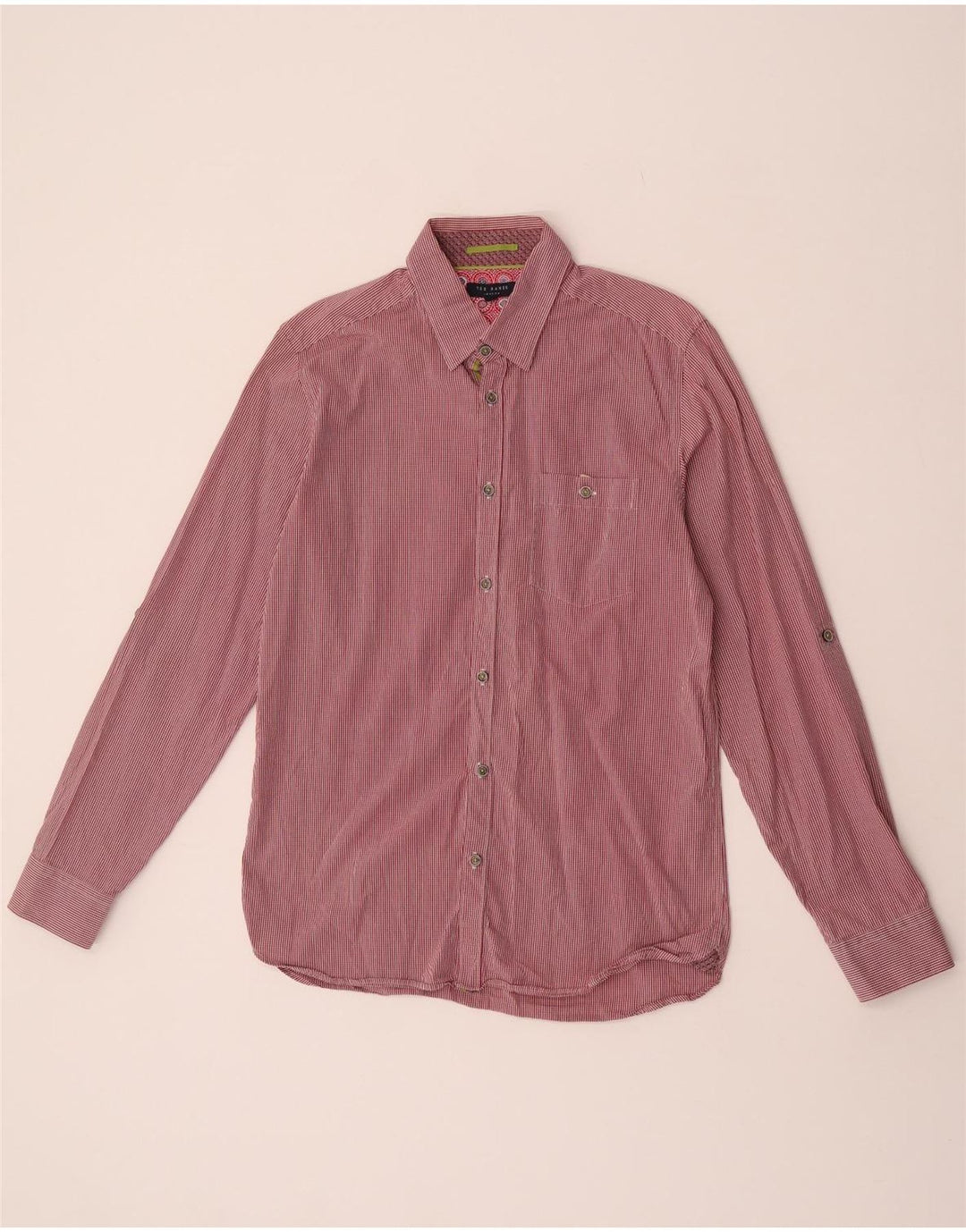 Ted Baker Chemise Homme Taille 3 Moyen Rouge Vichy Coton