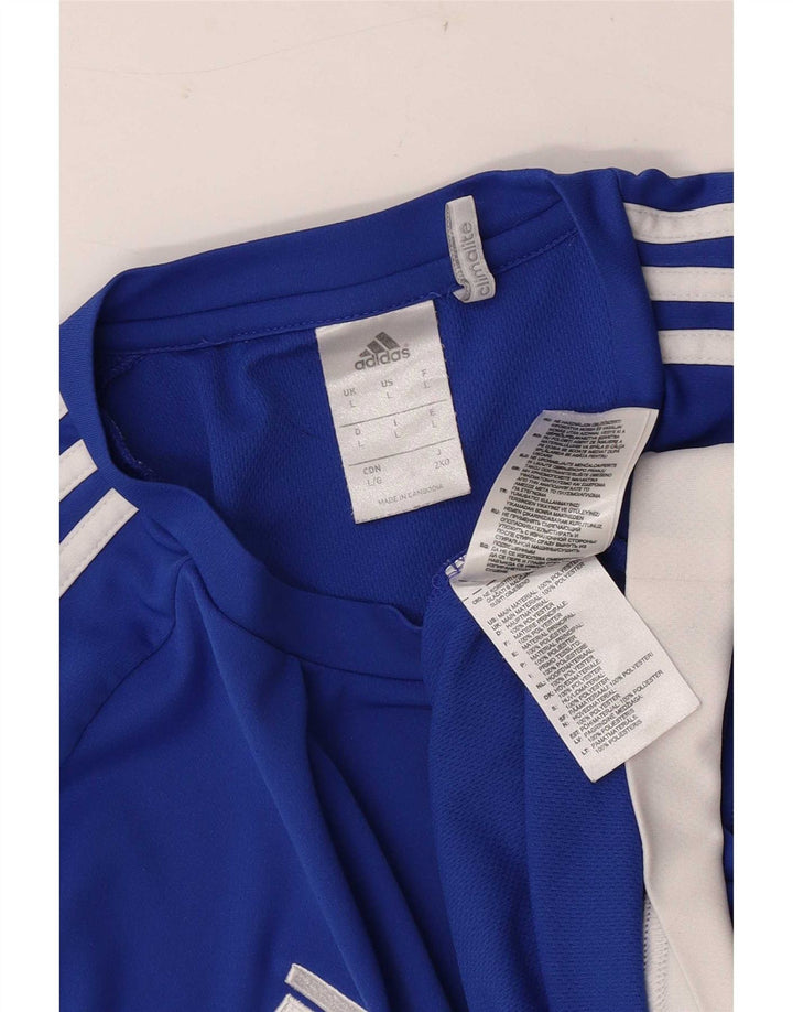 Adidas Hommes Climalite T-Shirt Haut Grand Bleu Colorblock Polyester